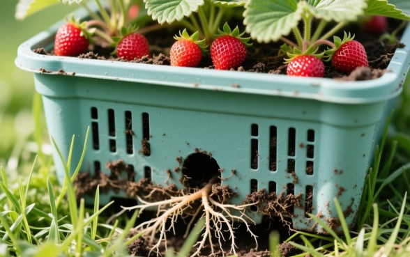 种草莓的筐下面是否要弄个小洞口子吗,草莓种植筐底部要留洞吗? 种草莓的筐下面是否要弄个小洞口子吗
