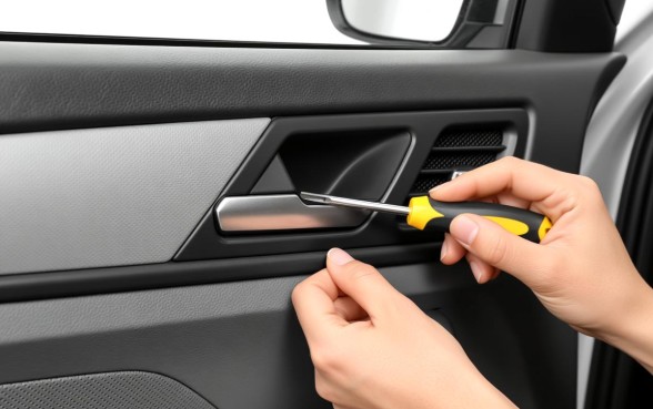 轿车车门上面有个口子怎么弄下来