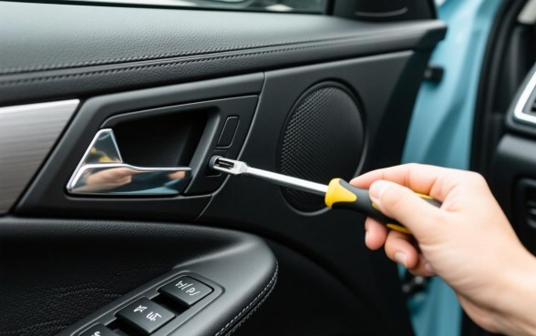 轿车车门上面有个口子怎么弄下来