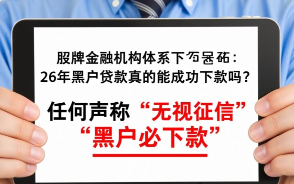 2026年黑户贷款真的能成功下款吗