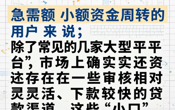 盘点2026年秒下款小额贷款口子推荐