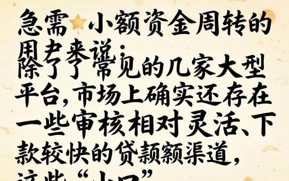 盘点2026年秒下款小额贷款口子推荐