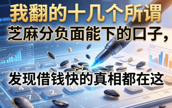 我翻了十几个所谓芝麻分负面能下的口子，发现借钱快的真相都在这