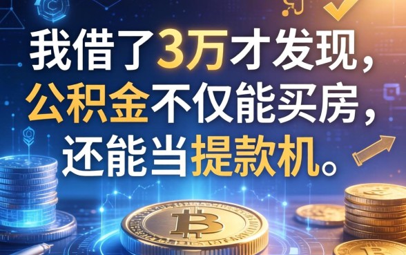 我借了3万才发现，公积金不仅能买房，还能当提款机