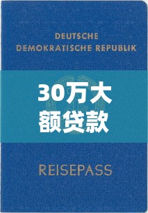 30万大额贷款平台推荐及申请全攻略