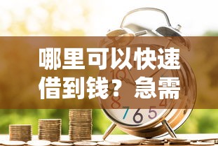 哪里可以快速借到钱？急需小额借款秒到账