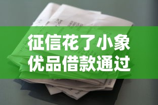 征信花了小象优品借款通过率高吗