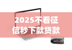 2025不看征信秒下款贷款app推荐