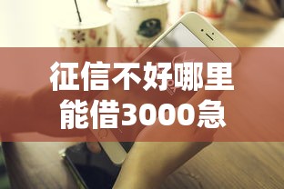 征信不好哪里能借3000急用 征信不好哪里能借3000急用