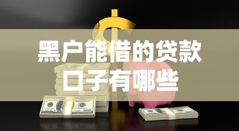 黑户能借的贷款口子有哪些