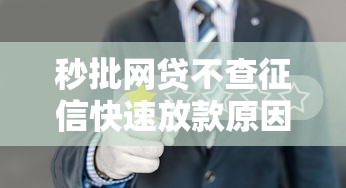 秒批网贷不查征信快速放款原因