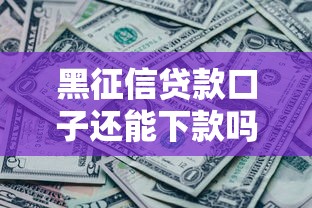 黑征信贷款口子还能下款吗