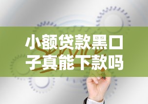 小额贷款黑口子真能下款吗 小额贷款黑口子真能下款吗