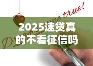 2025速贷真的不看征信吗
