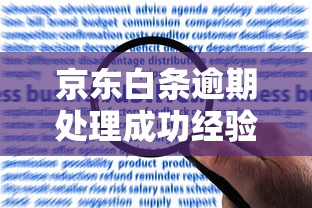 京东白条逾期处理成功经验分享