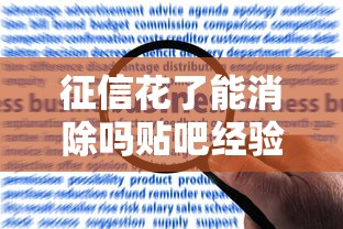 征信花了能消除吗贴吧经验分享