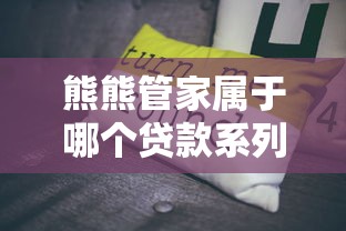 熊熊管家属于哪个贷款系列产品
