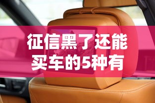 征信黑了还能买车的5种有效方法