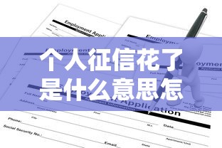 个人征信花了是什么意思怎么修复