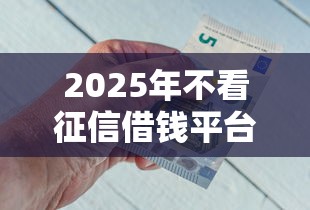 2025年不看征信借钱平台推荐