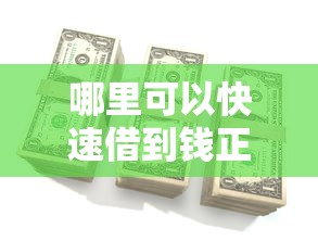 哪里可以快速借到钱正规渠道