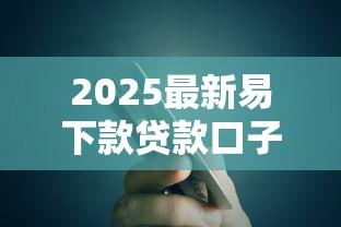 2025最新易下款贷款口子推荐