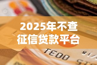 2025年不查征信贷款平台推荐