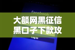 大额网黑征信黑口子下款攻略