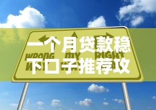 一个月贷款稳下口子推荐攻略