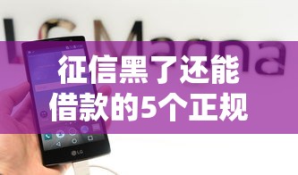 征信黑了还能借款的5个正规平台