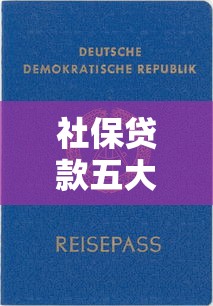 社保贷款五大靠谱口子低息速批