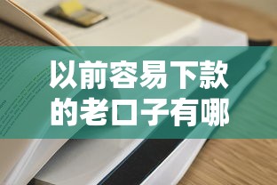 以前容易下款的老口子有哪些