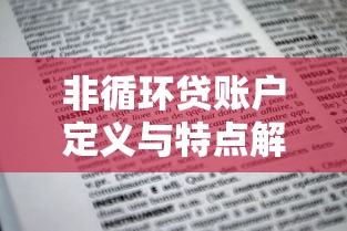 非循环贷账户定义与特点解析