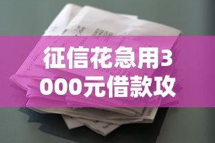 征信花急用3000元借款攻略