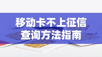 移动卡不上征信查询方法指南