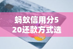 蚂蚁信用分520还款方式选择指南