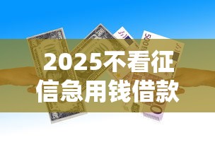 2025不看征信急用钱借款平台