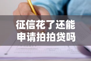 征信花了还能申请拍拍贷吗