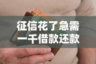 征信花了急需一千借款还款攻略
