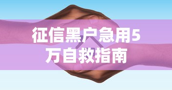 征信黑户急用5万自救指南