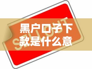 黑户口子下款是什么意思解析