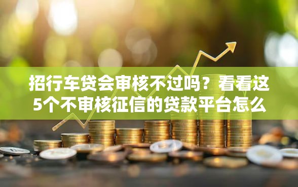 招行车贷会审核不过吗？看看这5个不审核征信的贷款平台怎么样