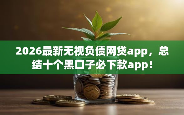 2026最新无视负债网贷app，总结十个黑口子必下款app！