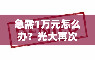 急需1万元怎么办？光大再次被拒试试这5个无门槛平台