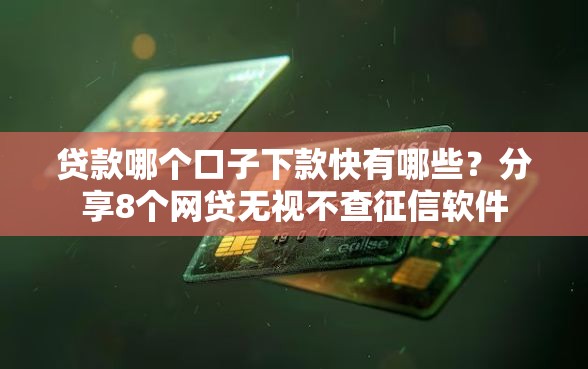 贷款哪个口子下款快有哪些？分享8个网贷无视不查征信软件