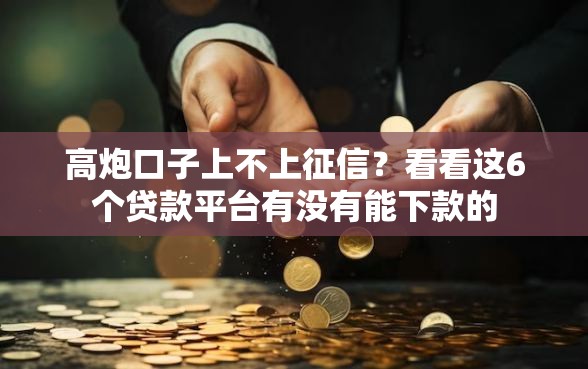 高炮口子上不上征信？看看这6个贷款平台有没有能下款的