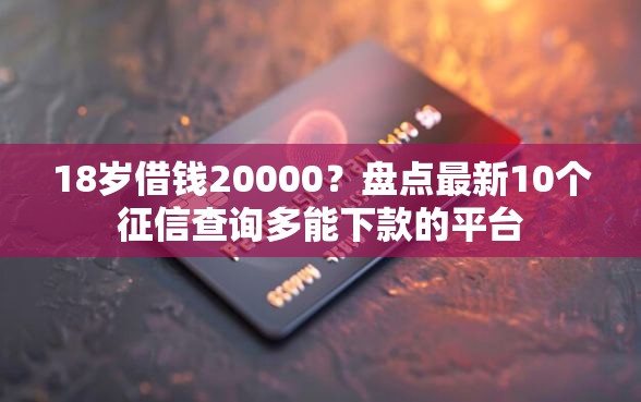 18岁借钱20000？盘点最新10个征信查询多能下款的平台