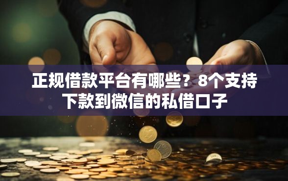 正规借款平台有哪些?8个支持下款到微信的私借口子 正规借款平台有哪些?8个支持下款到微信的私借口子