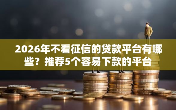 2026年不看征信的贷款平台有哪些？推荐5个容易下款的平台