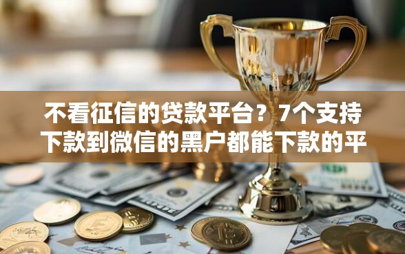 不看征信的贷款平台?7个支持下款到微信的黑户都能下款的平台 不看征信的贷款平台?7个支持下款到微信的黑户都能下款的平台